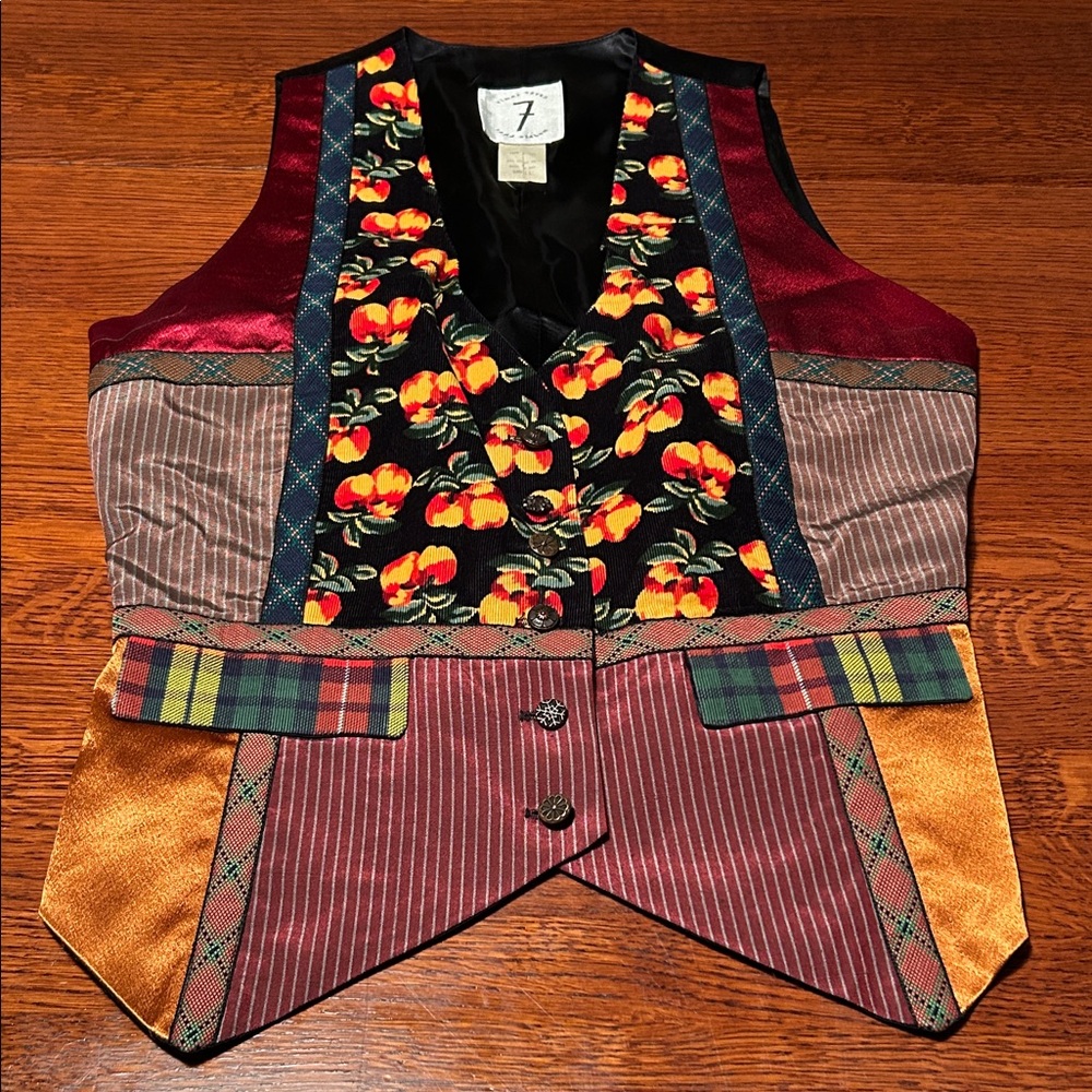 Todd Oldham Multicolor Patchwork Vest - image 1
